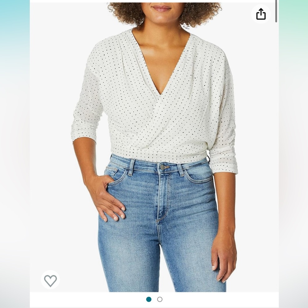 Lucca Couture Women's Nicole Surplice Top W/Pintuck SLV Details